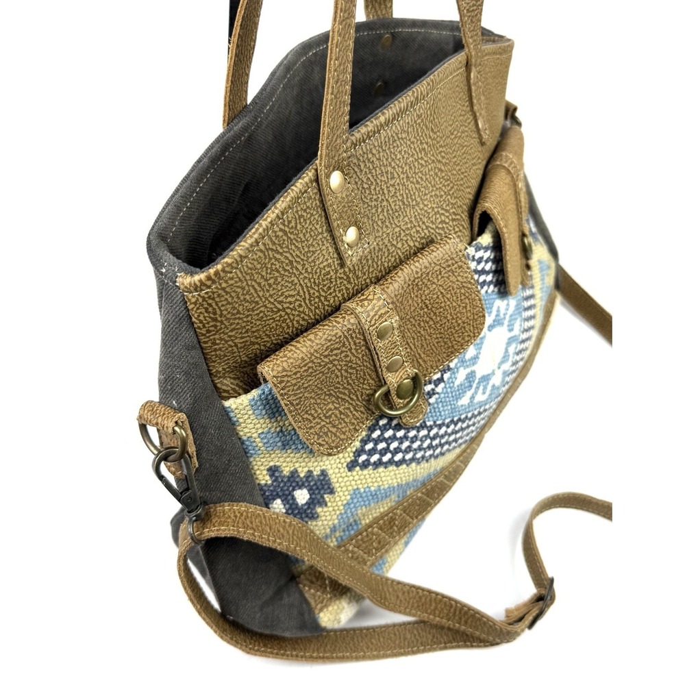 Myra Handbag Satchel Aztec Southwest Boho Two Way Wear Ranch Cowgirl Used Once - Picture 3 of 14